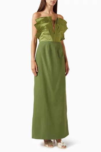 Gardenia Maxi Dress in Taffeta & Canvas