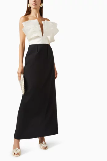 Gardenia Maxi Dress in Taffeta & Canvas