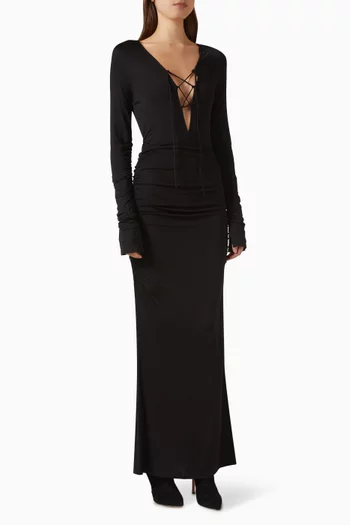 Mimi Lace-up Dress in Jersey