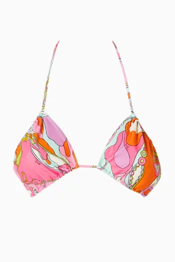 Printed Triangle Bikini Top