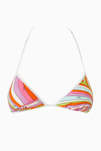 Printed Bikini Top in Lycra