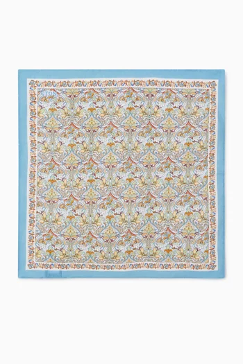 Floral-print Pocket Square in Linen