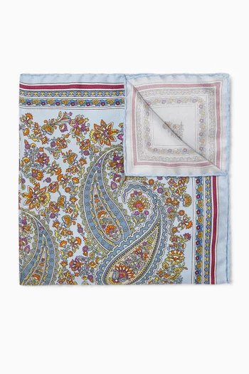Paisley-print Pocket Square in Silk