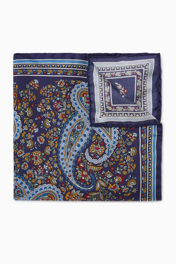 Paisley-print Pocket Square in Silk
