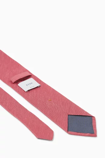 Textured Tie in Woven Linen-silk