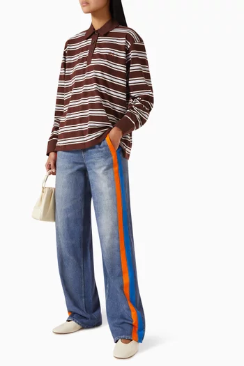 Miramar Striped Track Pants in Cotton terry