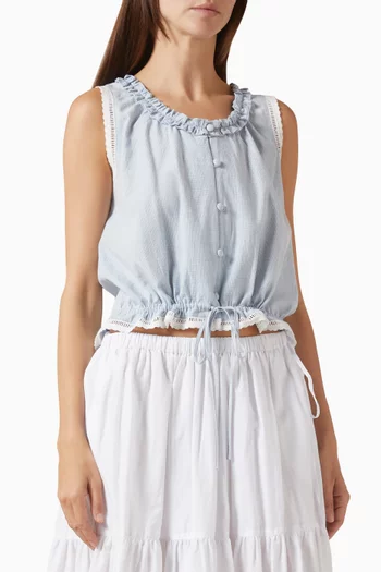 Ruffled Blouse in Cotton