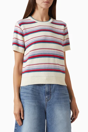 Unisex Striped Crewneck T-shirt in Knit