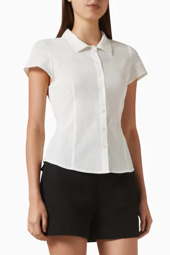Cap-sleeve Slim-fit Shirt