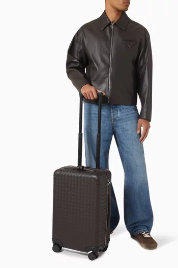 Odyssey Cabin Suitcase in Intrecciato Leather