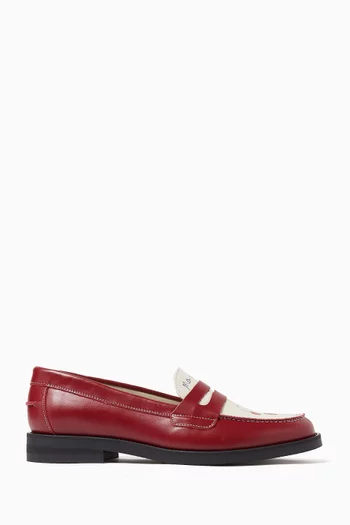 Wilde Cherry Penny Loafers in Leather