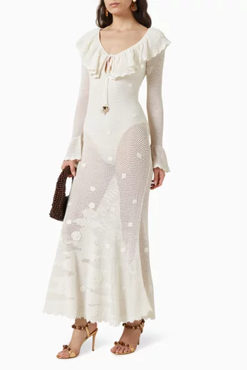 Floral Crochet Dress in Cotton Blend