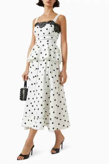 Polka-dot Dress in Linen Blend