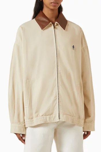 Embroidered Blouson Jacket in Cotton