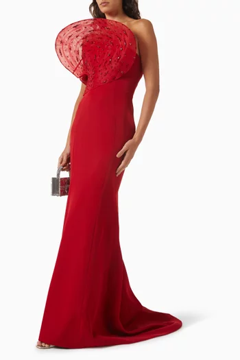 Nerissa Embellished Gown in Crepe