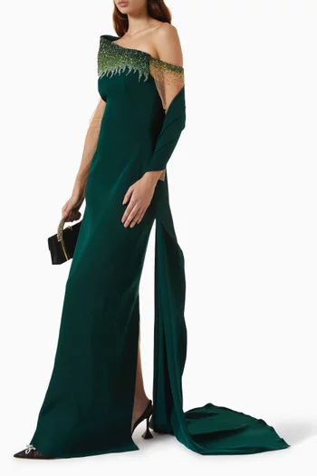 Yelena Embellished Gown in Crepe
