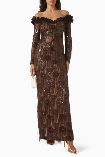 Yasmine Sequin-embellished Gown