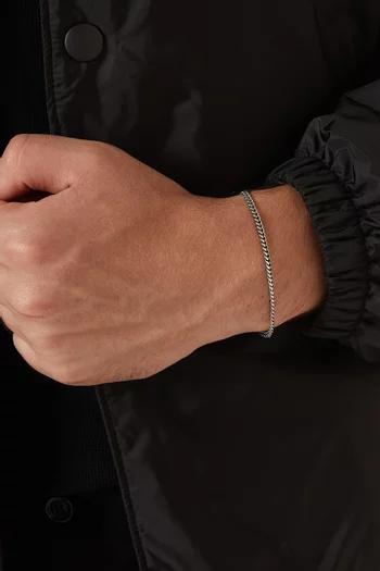 Curb Chain Bracelet in Sterling Silver, 3mm