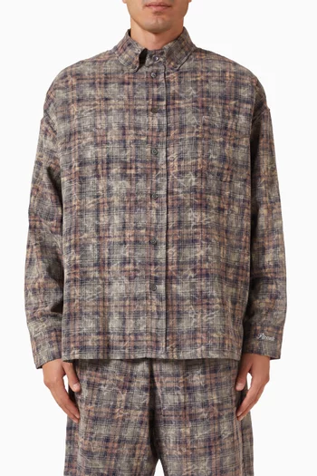Rocco Bleached Check Shirt in Cotton