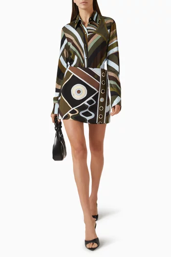 Printed Shirt in Jersey Satin