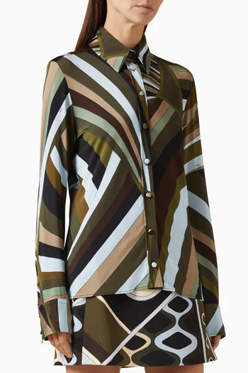 Printed Shirt in Jersey Satin