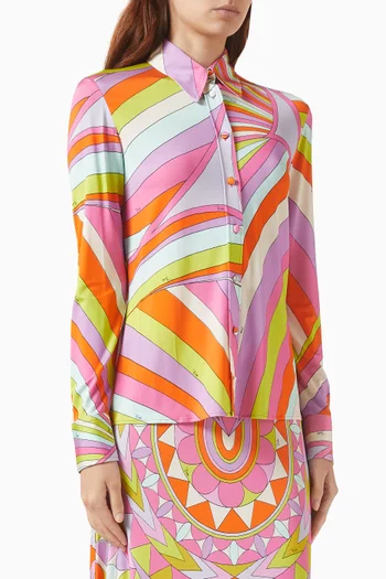 Printed Shirt in Jersey Satin