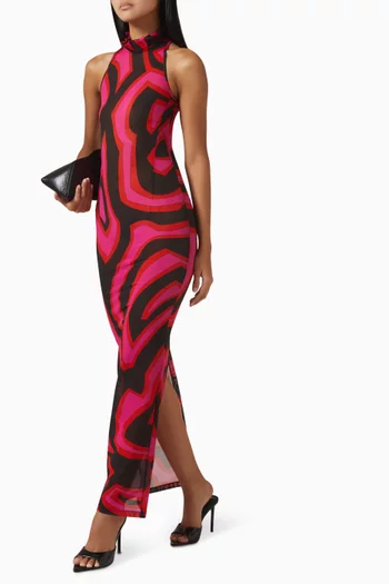 Halterneck Dress in Mesh