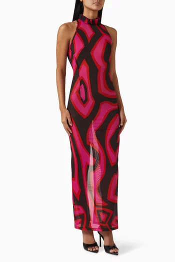 Halterneck Dress in Mesh