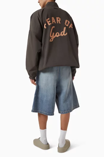 Garment Dyed Windbreaker in Cotton Poplin