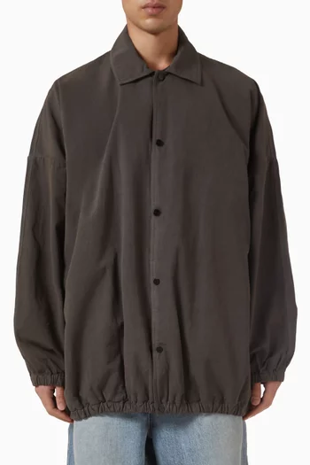 Garment Dyed Windbreaker in Cotton Poplin