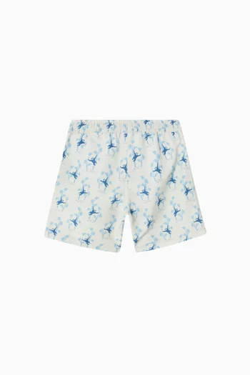 Stripes & Crabs UV Shorts in Recycled Nylon