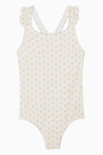 Printed One-piece Swimsuit in Nylon