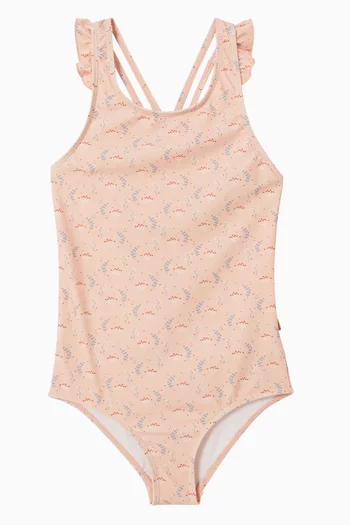 Printed One-piece Swimsuit in Nylon
