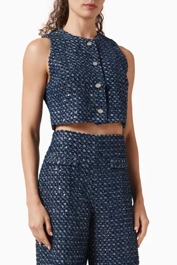 Bellamy Sequin-embellished Top in Cotton
