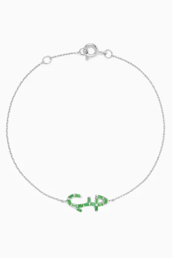 'Hobb' Emerald Bracelet in 18kt White Gold