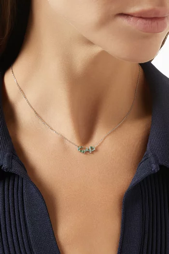 'Hobb' Emerald Necklace in 18kt White Gold