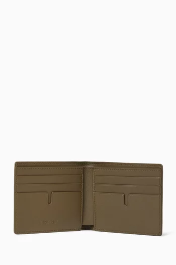 Check-Printed Bi-Fold Wallet in Canvas