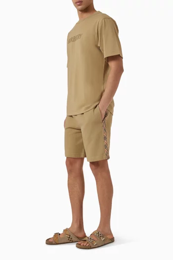 Check Trim Shorts in Cotton