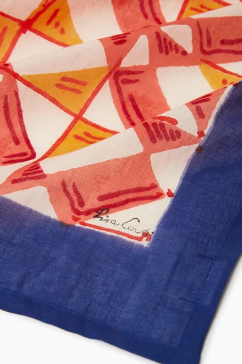 Positano Red Tiles Printed Napkin in Cotton, 50x 50cm