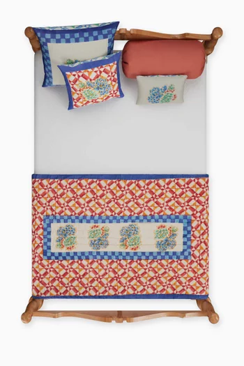 Positano Red Tiles Printed Filled Cushion, 45 x 45cm