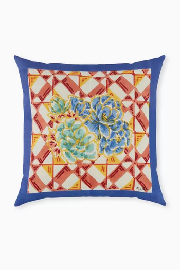 Positano Red Tiles Printed Filled Cushion, 45 x 45cm