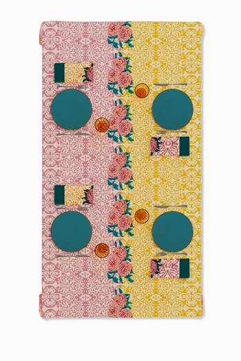 Dam Dam Lilac Gold Tablecloth in Cotton, 140 x 240cm