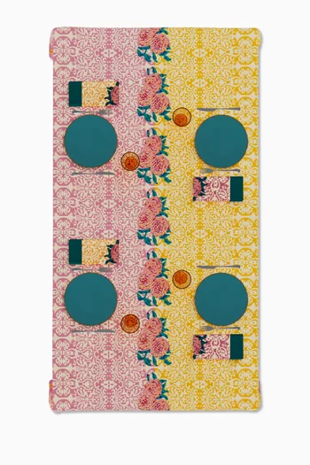 Dam Dam Lilac Gold Tablecloth in Cotton Canvas, 180 x 350cm