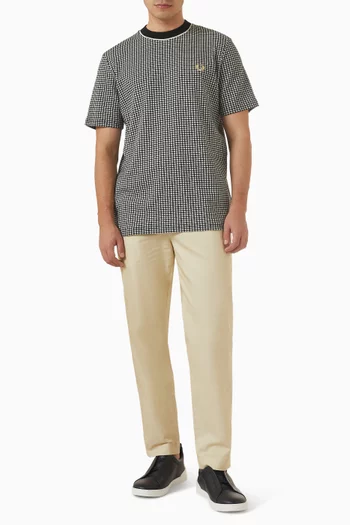 Checkerboard Jacquard T-shirt in Cotton