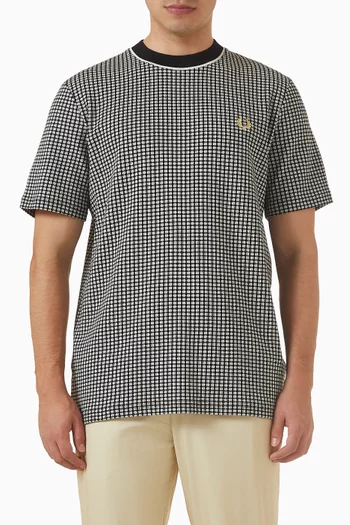 Checkerboard Jacquard T-shirt in Cotton
