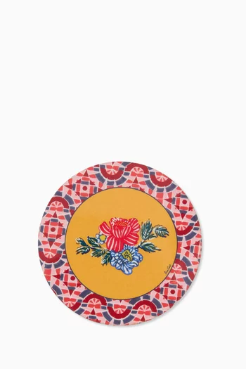 Amer Rose Floral Coaster in Fibreboard, 9.5cm