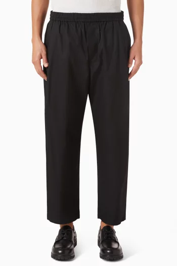 Cropped Elastic Pants in Cotton