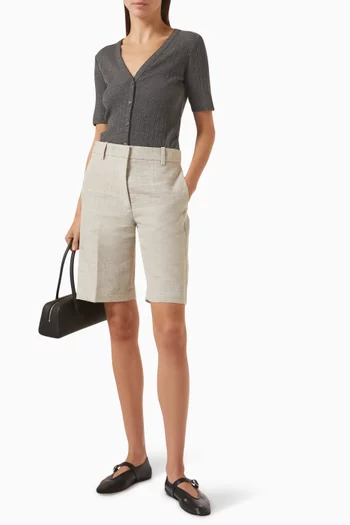 Pointelle-knit Cardigan in Cotton Blend
