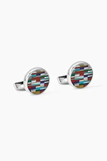 Bamboo Round Cufflinks