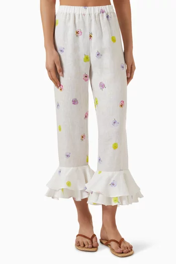 Cha-Cha Printed Lounge Pants in Linen